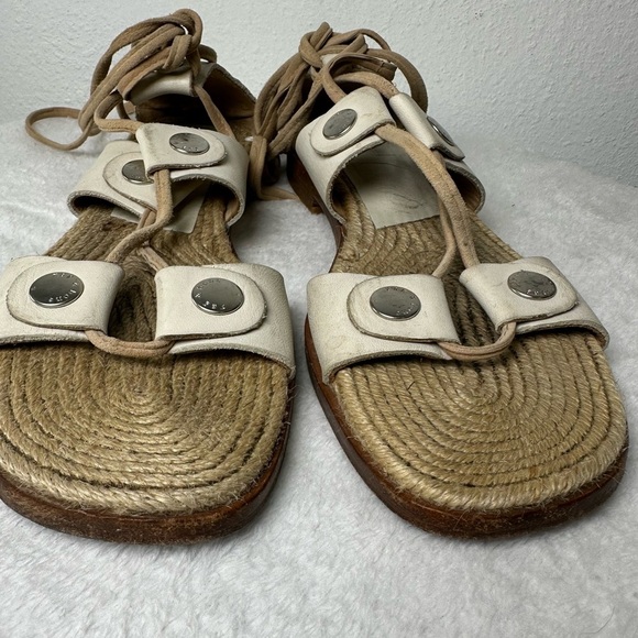 Rag & Bone Evelyn Tie Up  Gladiator Sandals in Ivory Size 8.5 - Picture 3 of 12